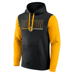 Boston Bruins Logo Athletic Deliver Fleece Pullover Hoodie - Black - NHL