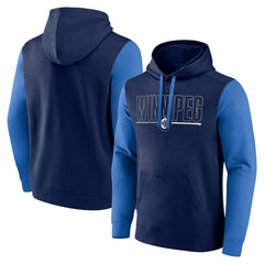Winnipeg Jets Logo Athletic Deliver Fleece Pullover Hoodie - Navy - NHL