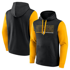 Pittsburgh Penguins Logo Athletic Deliver Fleece Pullover Hoodie - Black - NHL