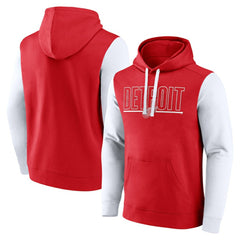 Detroit Red Wings Logo Athletic Deliver Fleece Pullover Hoodie - Red - NHL