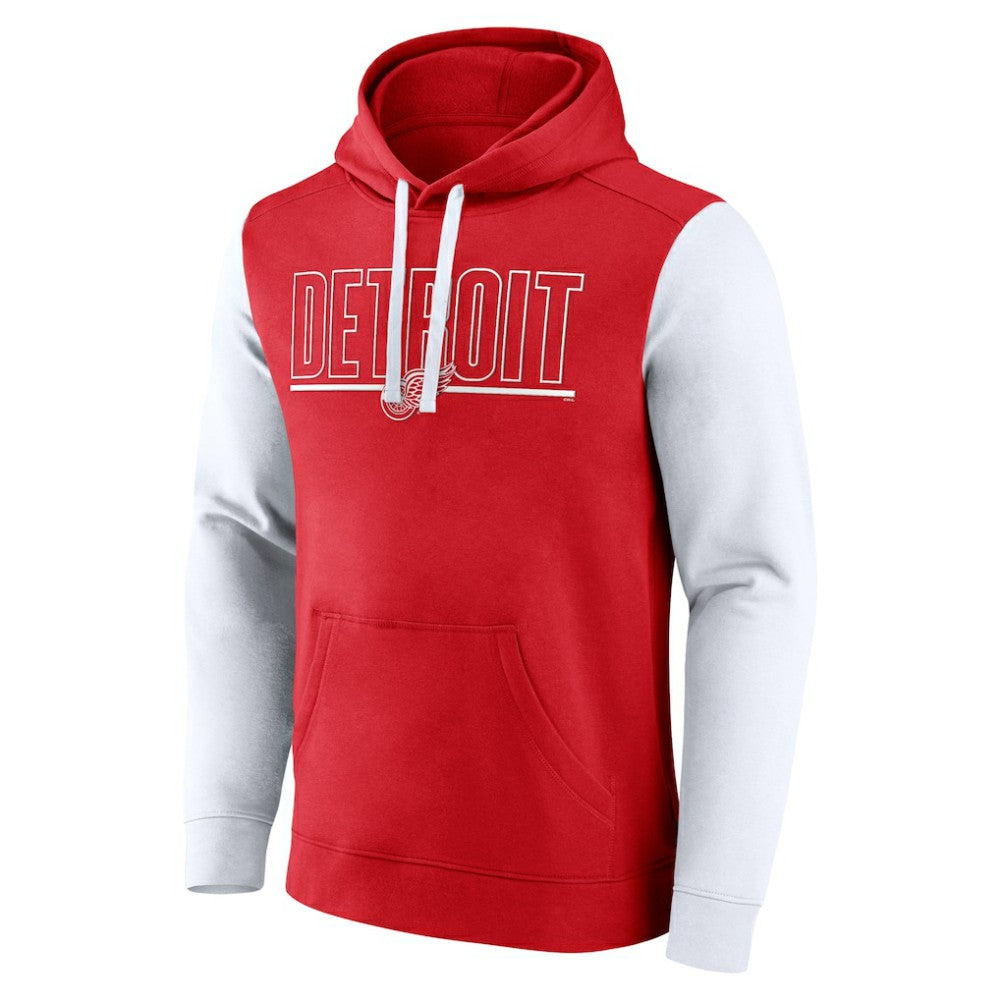 Detroit Red Wings Logo Athletic Deliver Fleece Pullover Hoodie - Red - NHL