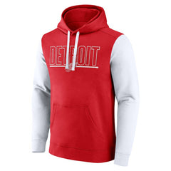 Detroit Red Wings Logo Athletic Deliver Fleece Pullover Hoodie - Red - NHL