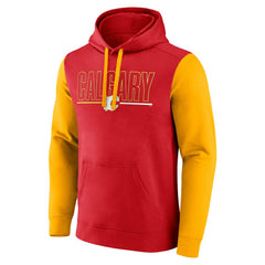 Calgary Flames Logo Athletic Deliver Fleece Pullover Hoodie - Red - NHL