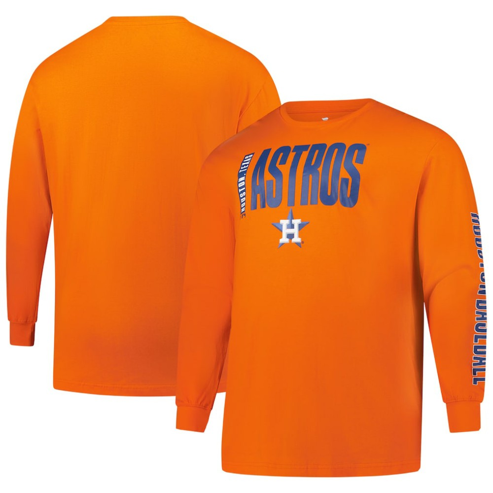 Houston Astros Profile Big & Tall Two-Hit Long Sleeve T-Shirt - MLB