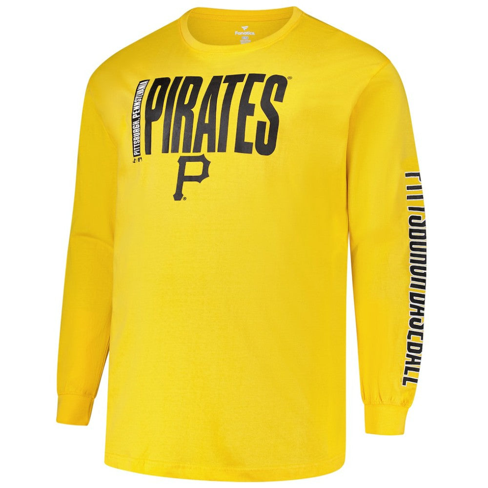 Pittsburgh Pirates Profile Big & Tall Two-Hit Long Sleeve T-Shirt - MLB