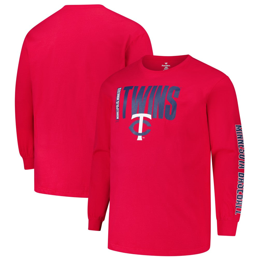 Minnesota Twins Profile Big & Tall Two-Hit Long Sleeve T-Shirt - MLB