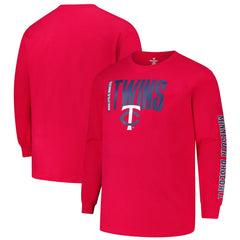 Minnesota Twins Profile Big & Tall Two-Hit Long Sleeve T-Shirt - MLB