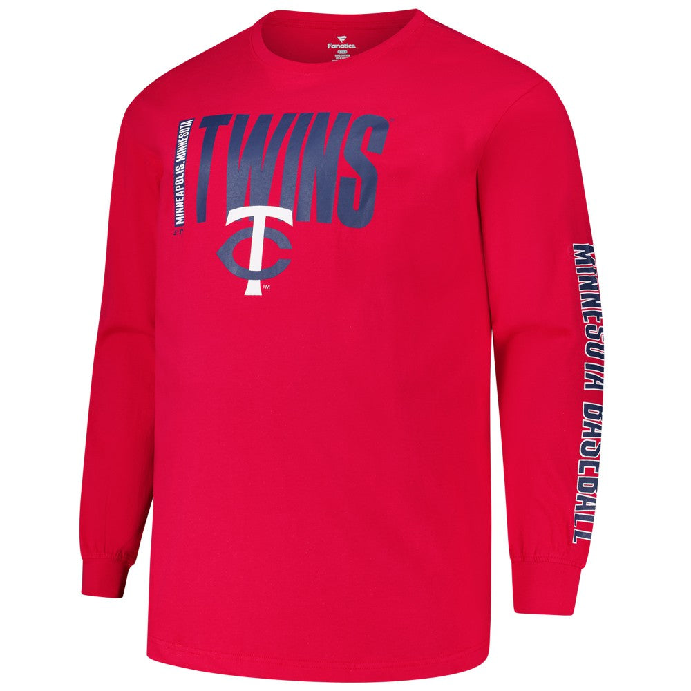 Minnesota Twins Profile Big & Tall Two-Hit Long Sleeve T-Shirt - MLB