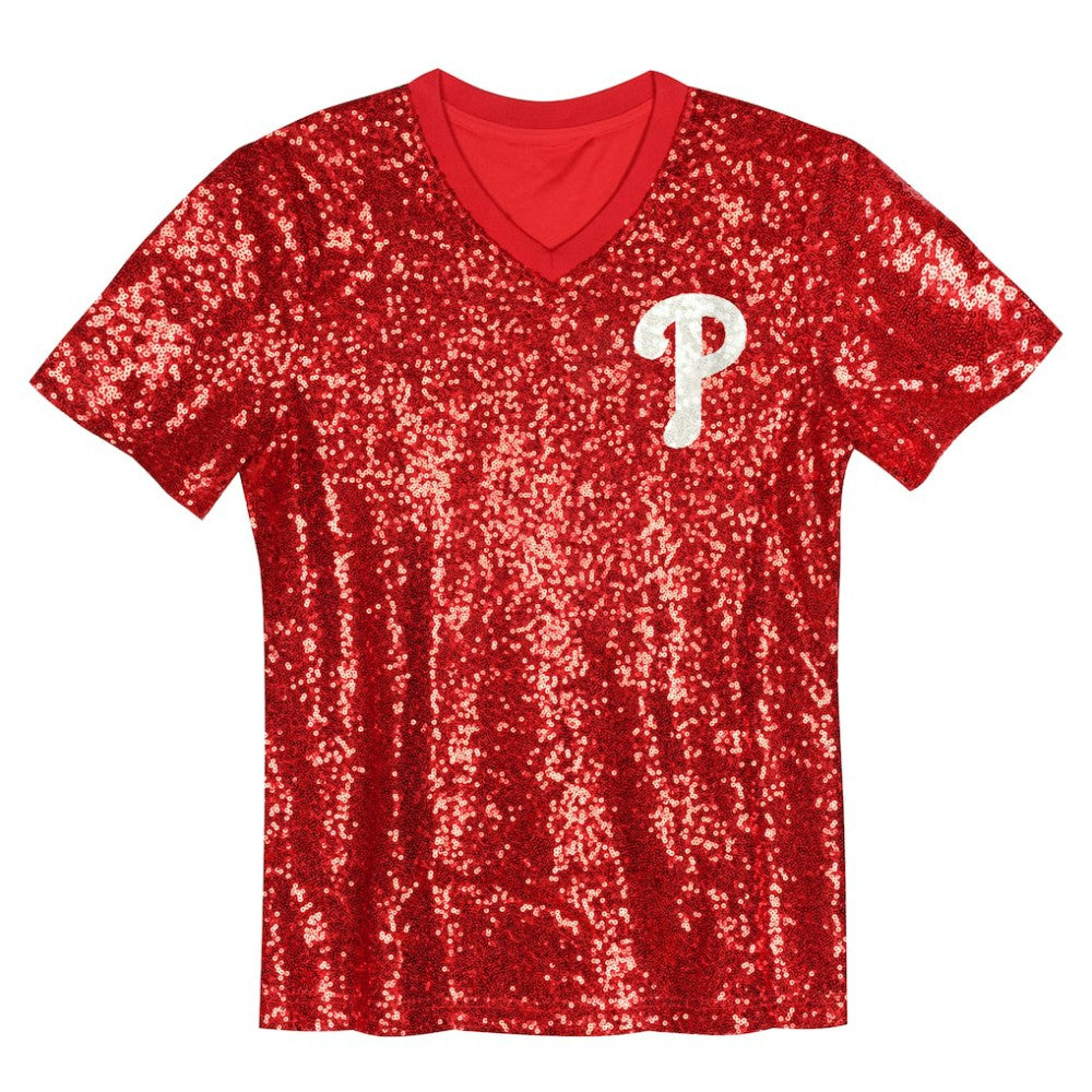 Bryce Harper Philadelphia Phillies Juniors Name & Number Sequin V-Neck Top - MLB