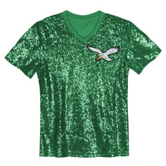 Jalen Hurts Philadelphia Eagles Girls Youth Sequin V-Neck Fashion Jersey Kelly Green | NFL