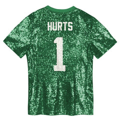 Jalen Hurts Philadelphia Eagles Girls Youth Sequin V-Neck Fashion Jersey Kelly Green | NFL