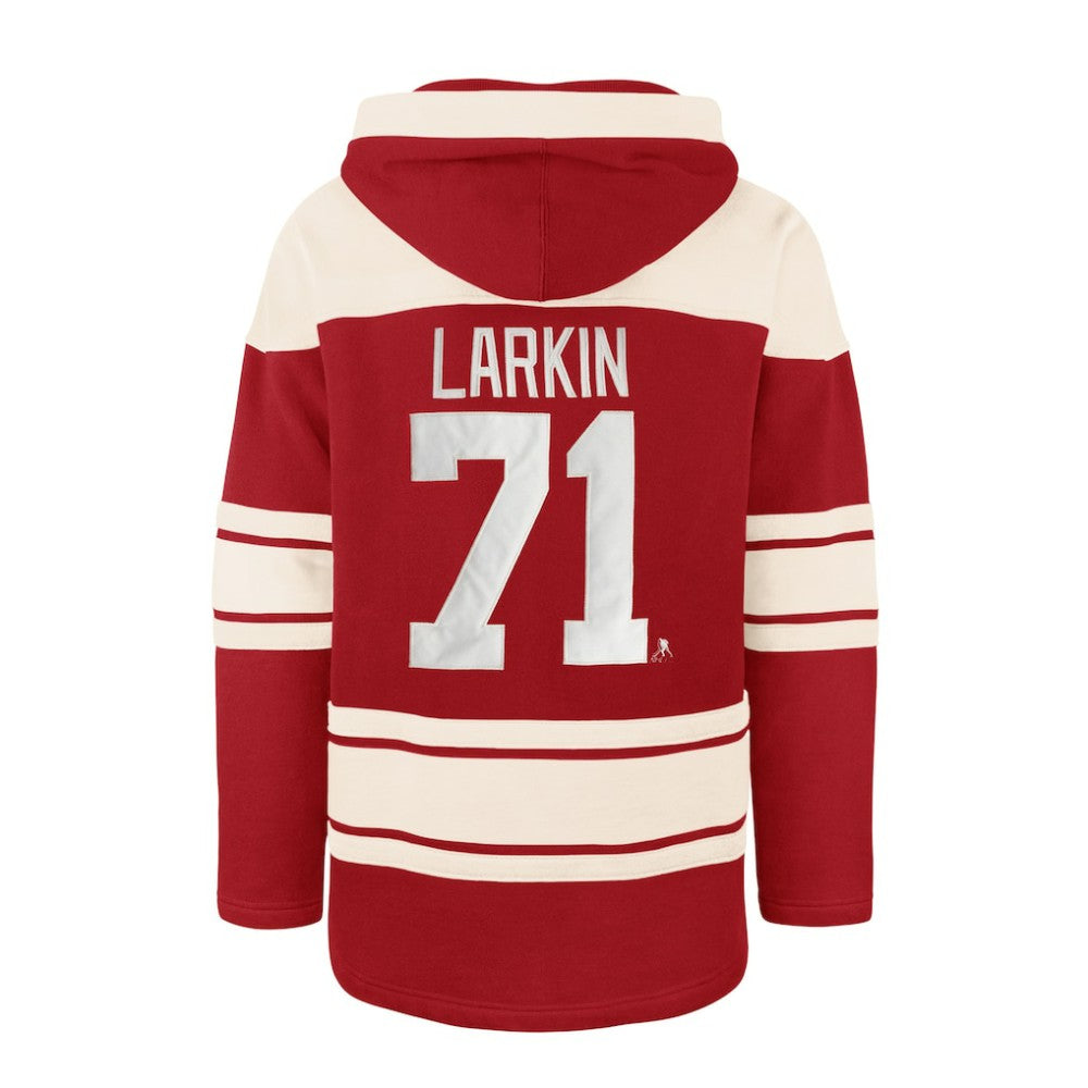 Dylan Larkin Detroit Red Wings '47 Captain Patch Player Name & Number Lacer Pullover Hoodie - Red - NHL