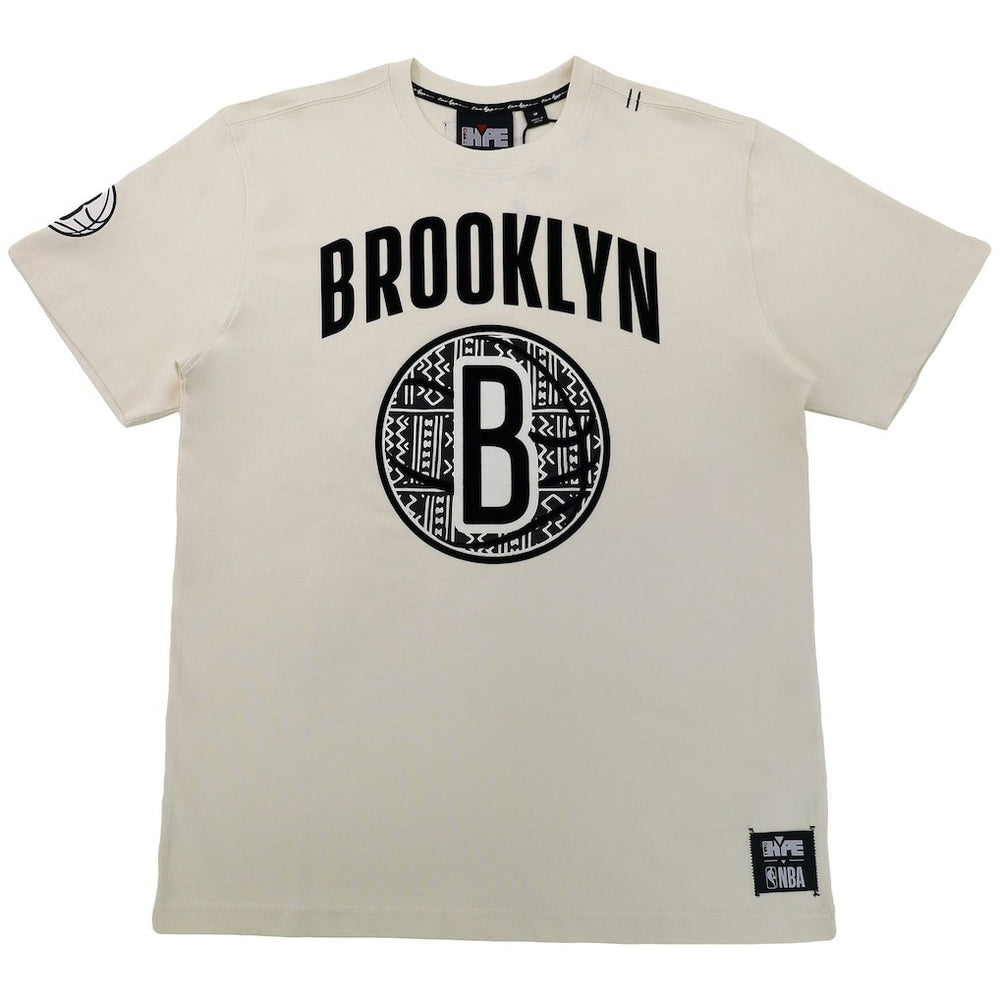 Brooklyn Nets NBA x Two Hype Unisex Culture & Hoops T-Shirt - Cream - NBA
