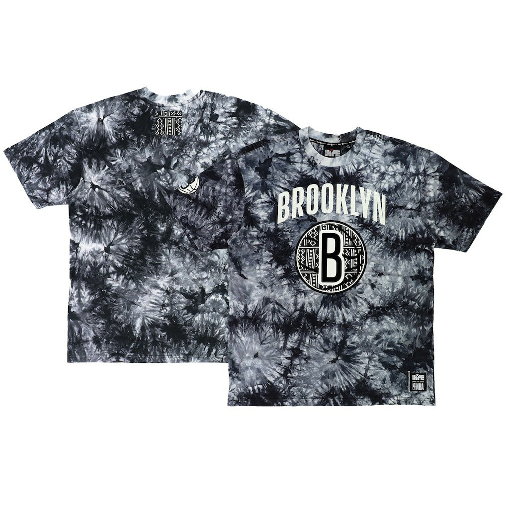 Brooklyn Nets NBA x Two Hype Unisex Culture & Hoops Tie-Dye T-Shirt - Black - NBA
