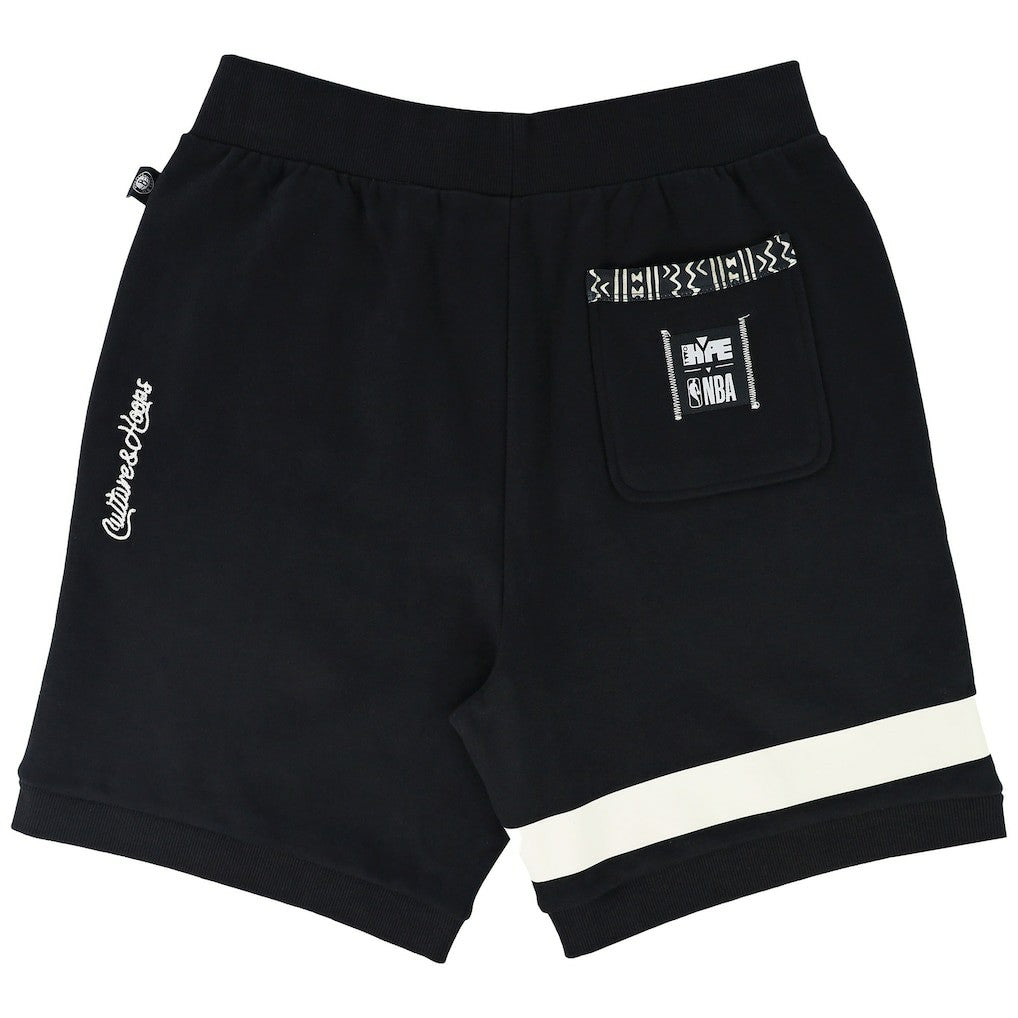Brooklyn Nets NBA x Two Hype Unisex Culture & Hoops Premium Classic Fleece Shorts - Black - NBA
