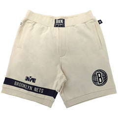 Brooklyn Nets NBA x Two Hype Unisex Culture & Hoops Premium Classic Fleece Shorts - Cream - NBA