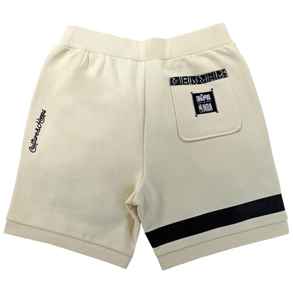 Brooklyn Nets NBA x Two Hype Unisex Culture & Hoops Premium Classic Fleece Shorts - Cream - NBA
