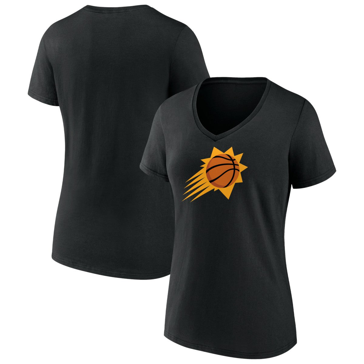 Phoenix Suns Women's Primary Logo V-Neck T-Shirt Black - NBA