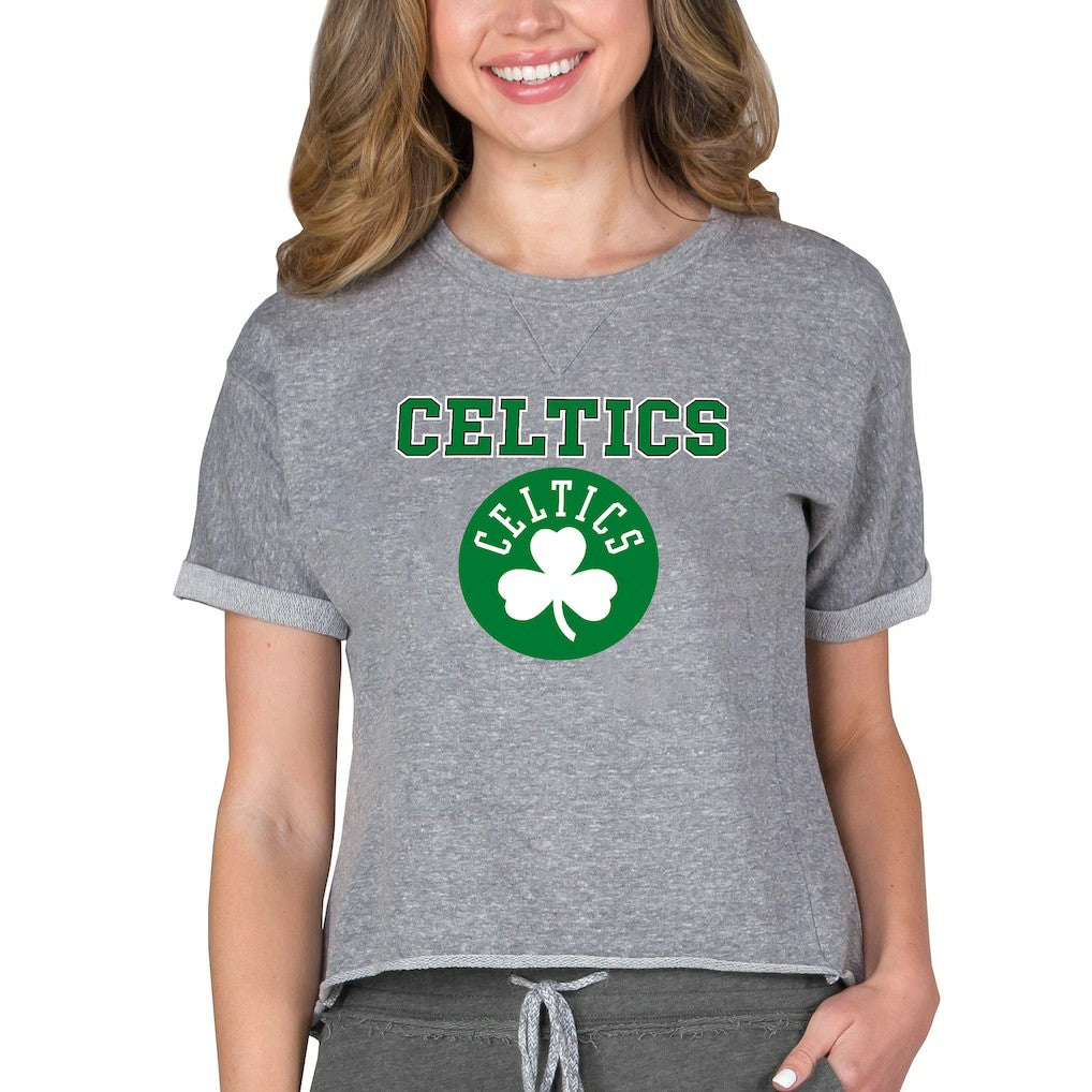 Boston Celtics Concepts Sport NBA Women's Concepts Mainstream Terry SS Top Gray - NBA