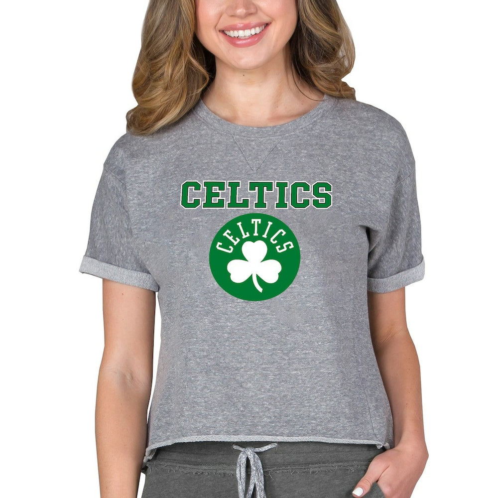 Boston Celtics Concepts Sport NBA Women's Concepts Mainstream Terry SS Top Gray - NBA