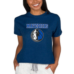Dallas Mavericks Concepts Sport NBA Women's Concepts Mainstream Terry SS Top Navy - NBA