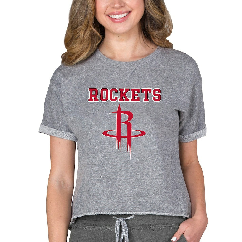 Houston Rockets Concepts Sport NBA Women's Concepts Mainstream Terry SS Top Gray - NBA