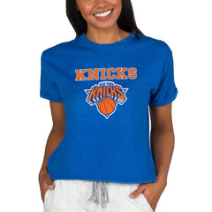 New York Knicks Concepts Sport NBA Women's Concepts Mainstream Terry SS Top Royal - NBA