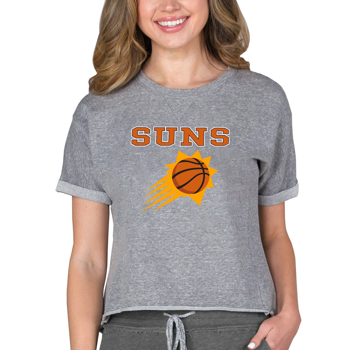 Phoenix Suns Concepts Sport NBA Women's Concepts Mainstream Terry SS Top Gray - NBA