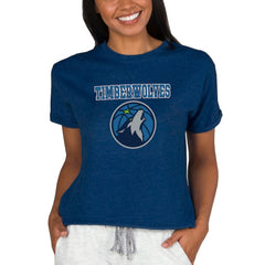 Minnesota Timberwolves Concepts Sport NBA Women's Concepts Mainstream Terry SS Top Navy - NBA