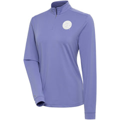 Boston Bruins Antigua Women's White Logo Finish Quarter-Zip Top - Heather Purple - NHL