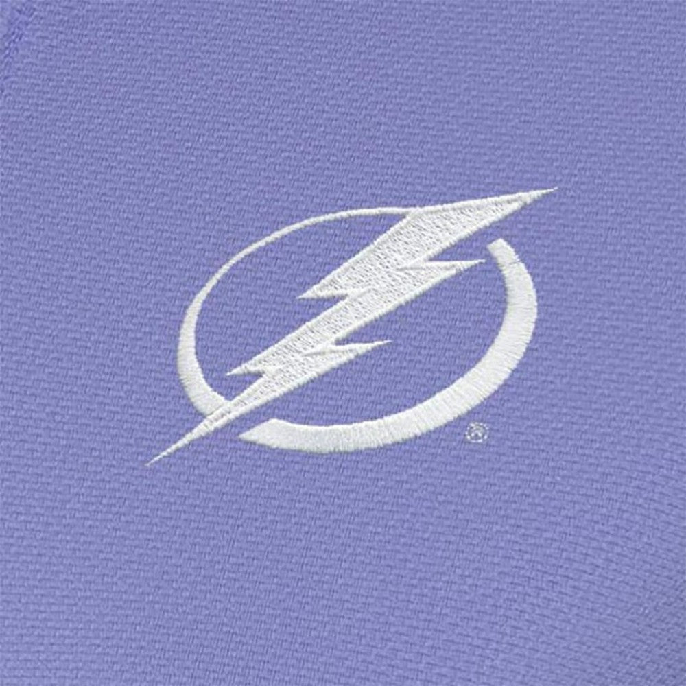 Tampa Bay Lightning Antigua Women's White Logo Finish Quarter-Zip Top - Heather Purple - NHL