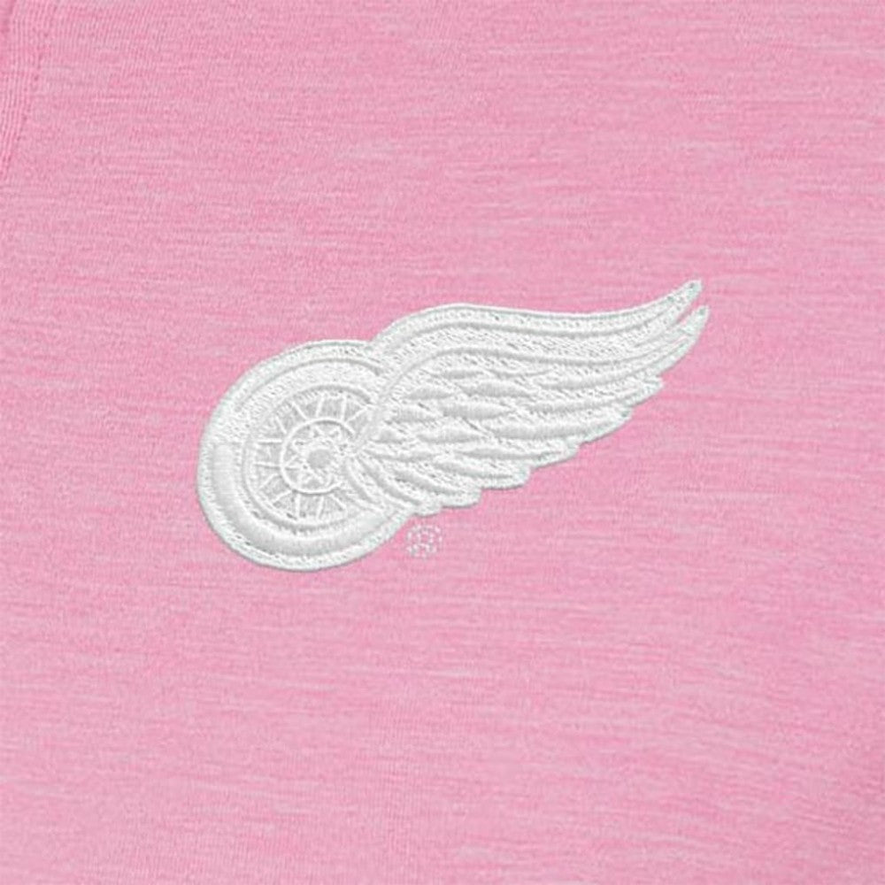 Detroit Red Wings Antigua Women's White Logo Mentor Quarter-Zip Jacket - Pink - NHL