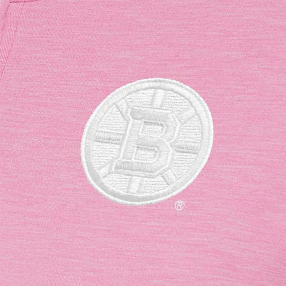 Boston Bruins Antigua Women's White Logo Mentor Quarter-Zip Jacket - Pink - NHL