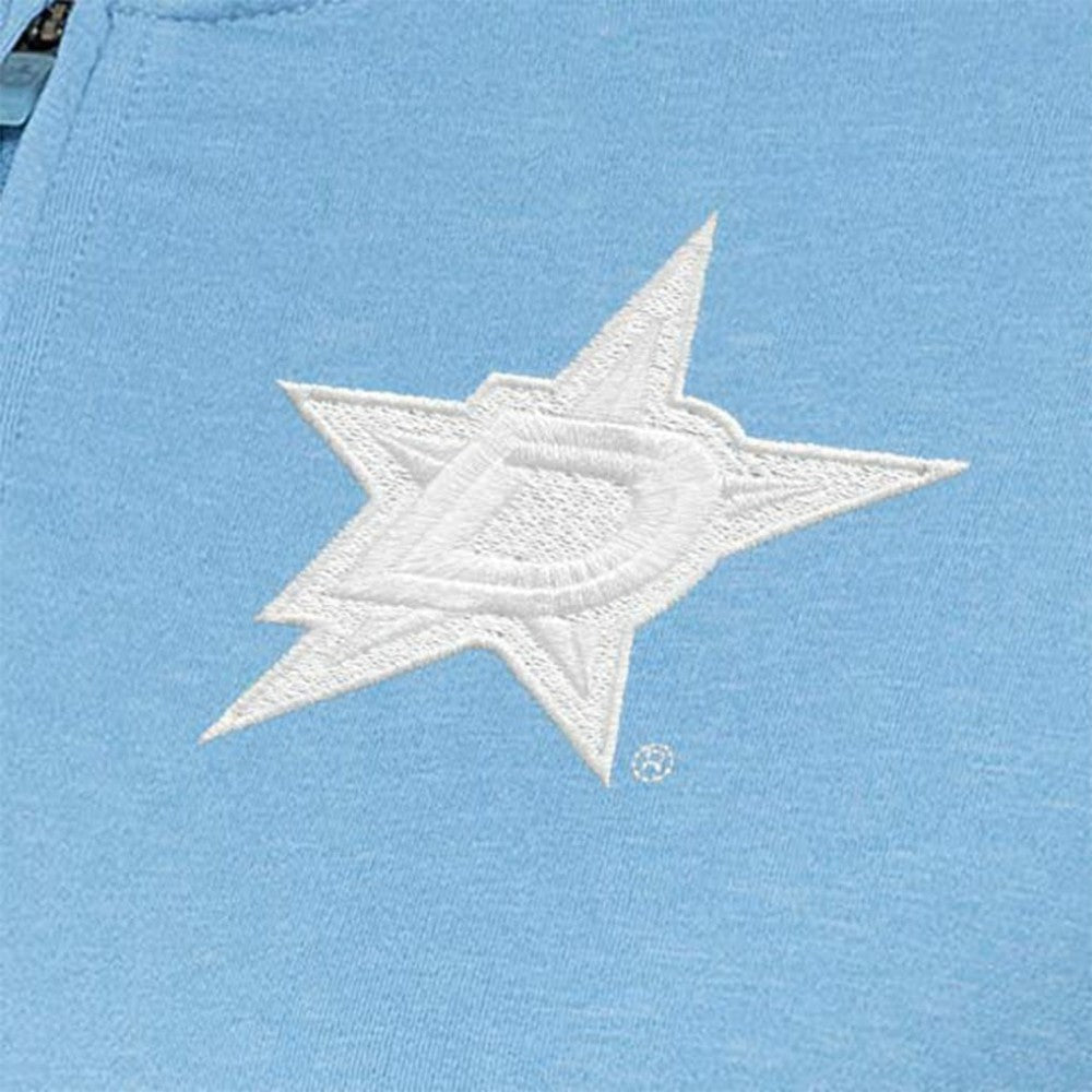 Dallas Stars Antigua Women's White Logo Mentor Quarter-Zip Jacket - Light Blue - NHL