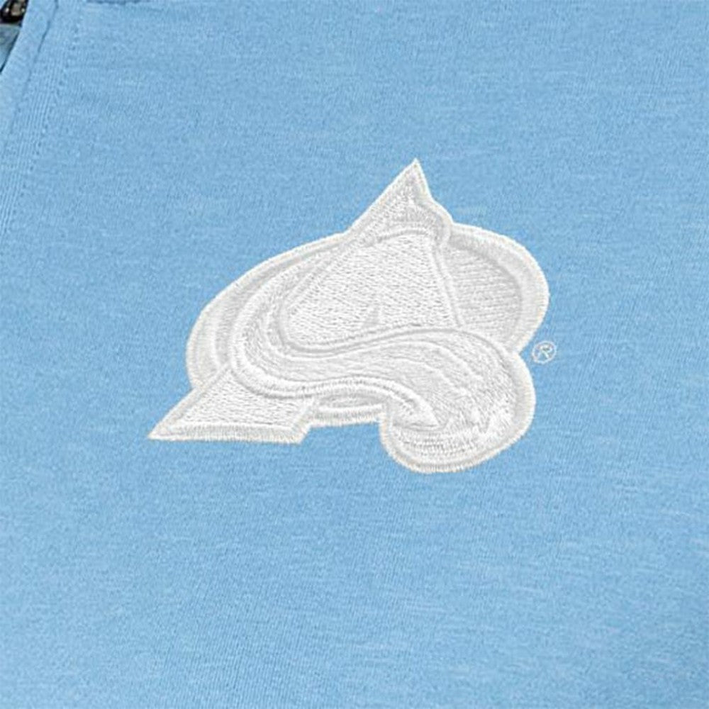 Colorado Avalanche Antigua Women's White Logo Mentor Quarter-Zip Jacket - Light Blue - NHL