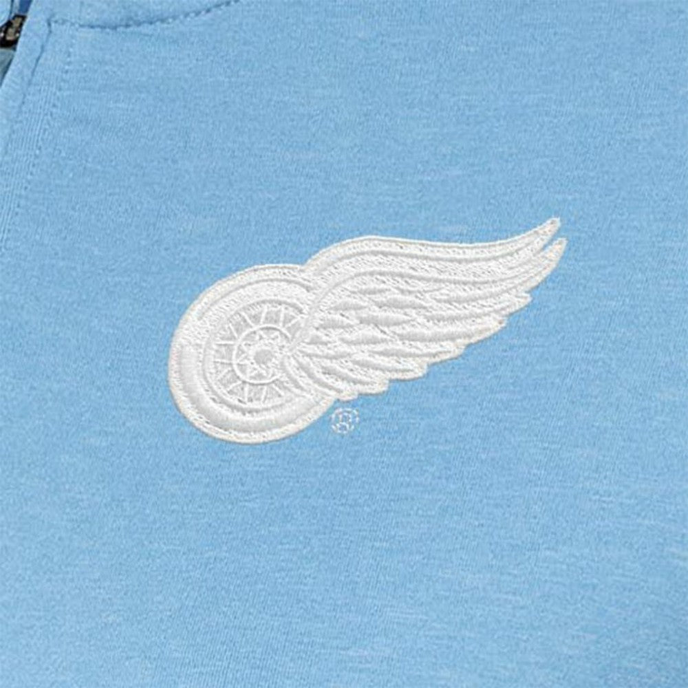 Detroit Red Wings Antigua Women's White Logo Mentor Quarter-Zip Jacket - Light Blue - NHL