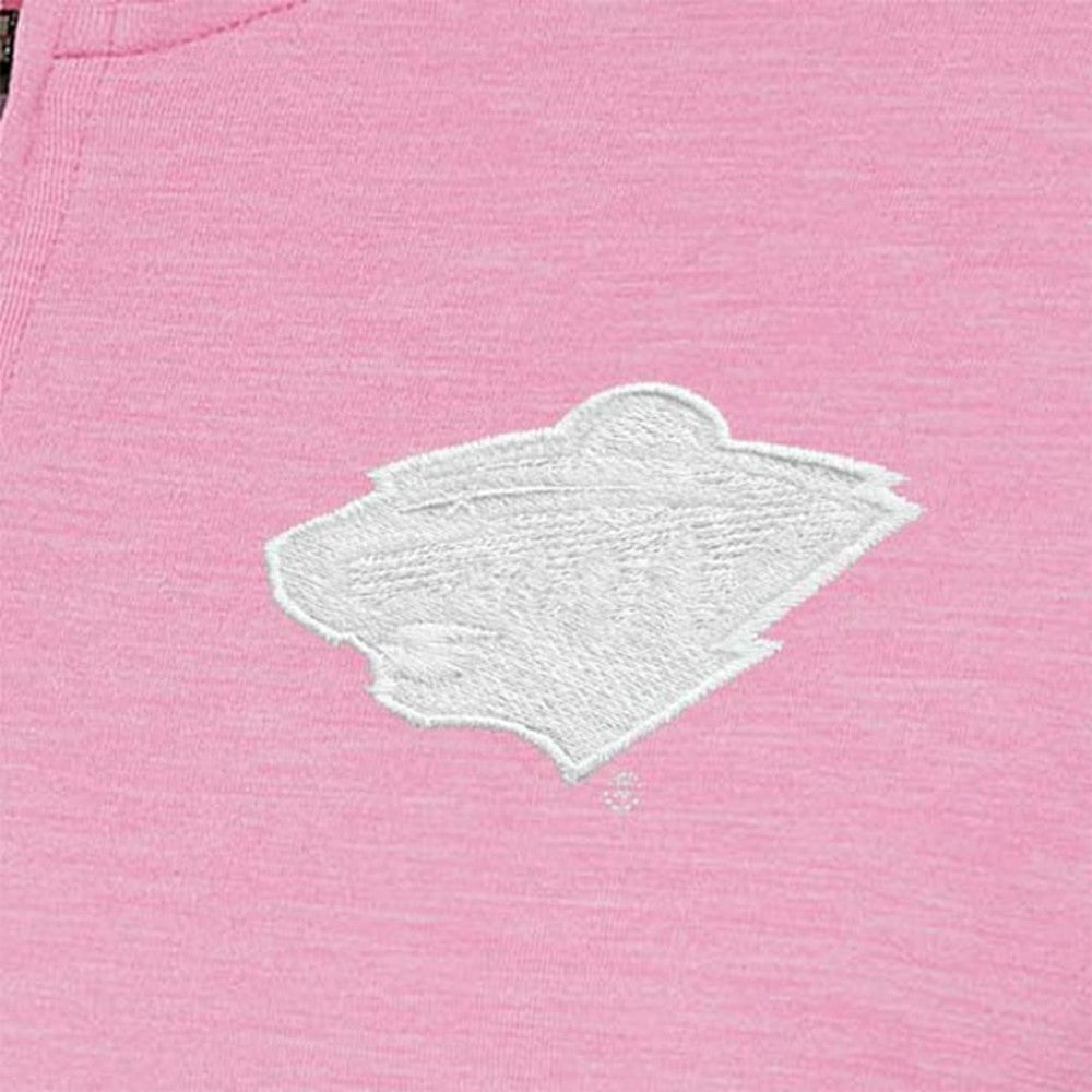 Minnesota Wild Antigua Women's White Logo Mentor Quarter-Zip Jacket - Pink - NHL