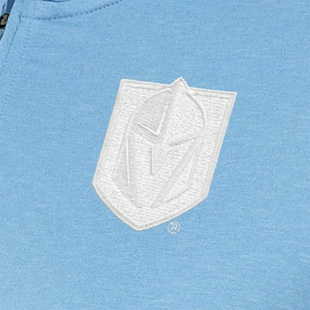Vegas Golden Knights Antigua Women's White Logo Mentor Quarter-Zip Jacket - Light Blue - NHL