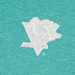 Pittsburgh Penguins Antigua White Logo Hunk Quarter-Zip Pullover - Heather Aqua - NHL