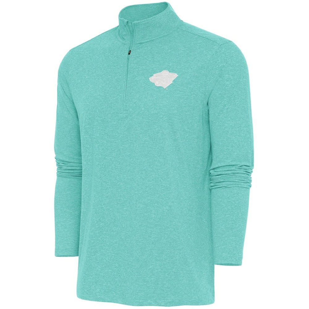 Minnesota Wild Antigua White Logo Hunk Quarter-Zip Pullover - Mint - NHL