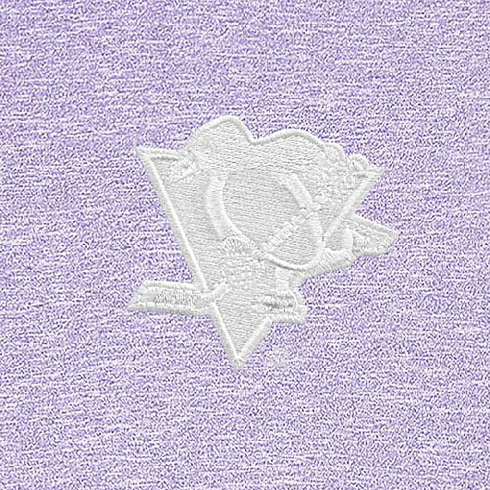 Pittsburgh Penguins Antigua White Logo Hunk Quarter-Zip Pullover - Lavender - NHL