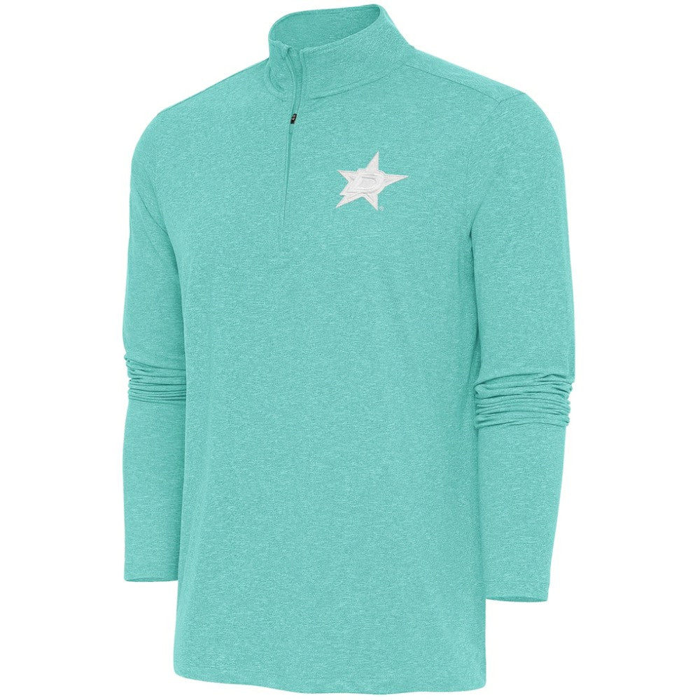 Dallas Stars Antigua White Logo Hunk Quarter-Zip Pullover - Mint - NHL