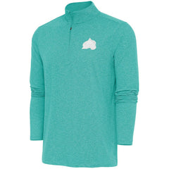 Colorado Avalanche Antigua White Logo Hunk Quarter-Zip Pullover - Heather Aqua - NHL