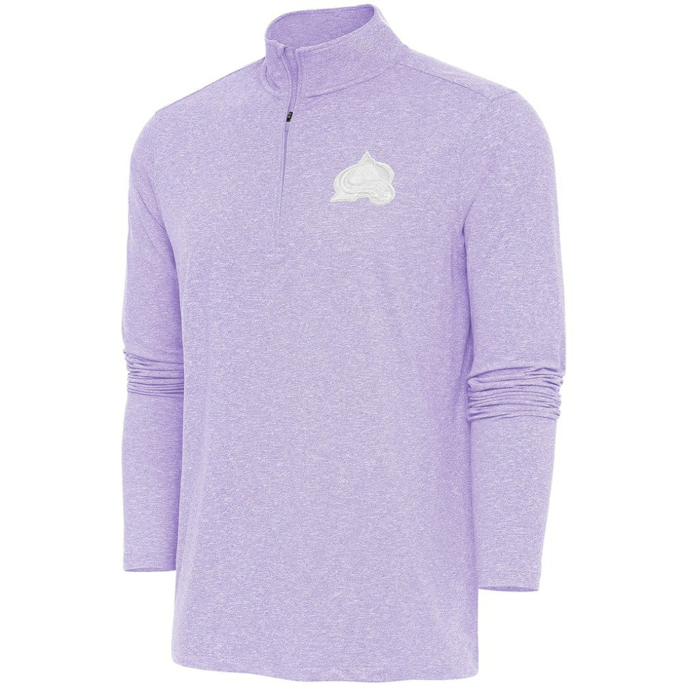 Colorado Avalanche Antigua White Logo Hunk Quarter-Zip Pullover - Lavender - NHL