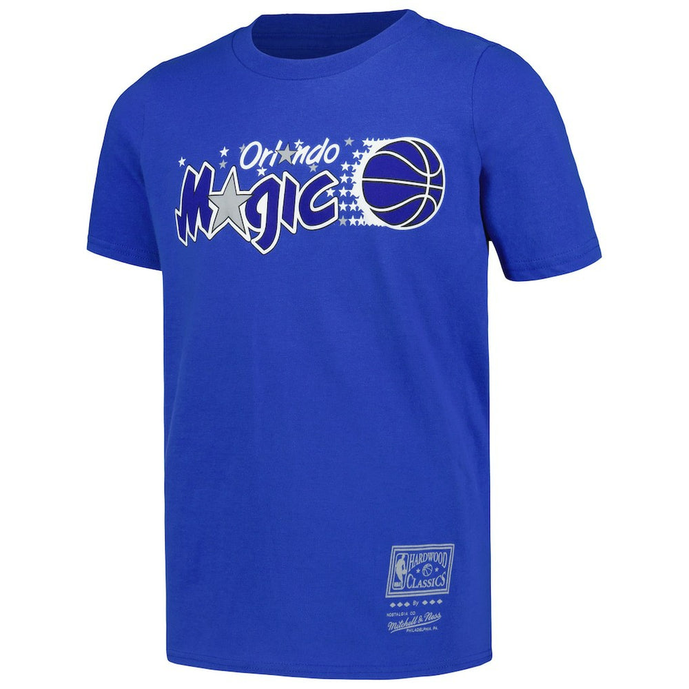 Orlando Magic Youth Hardwood Classics Retro Logo T-Shirt Blue - NBA