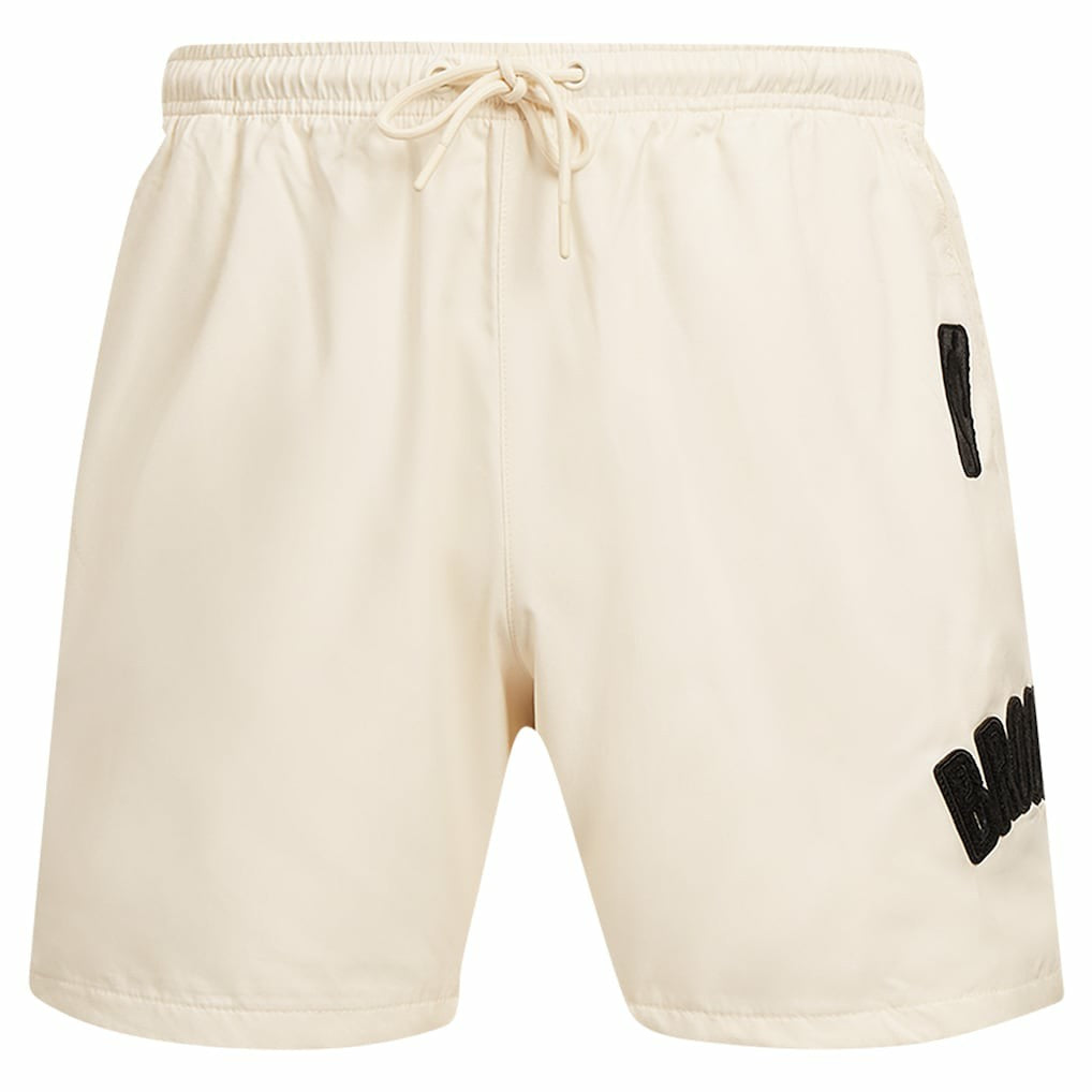 Brooklyn Nets Pro Standard Triple Tonal Woven Shorts Cream - NBA