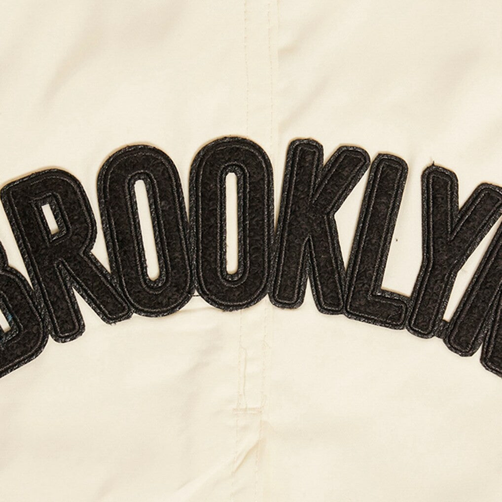 Brooklyn Nets Pro Standard Triple Tonal Woven Shorts Cream - NBA