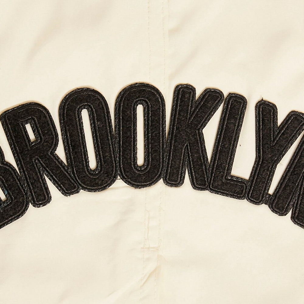 Brooklyn Nets Pro Standard Triple Tonal Woven Shorts Cream - NBA