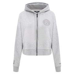 Brooklyn Nets Pro Standard Women's Triple Tonal Full-Zip Hoodie Heather Gray - NBA