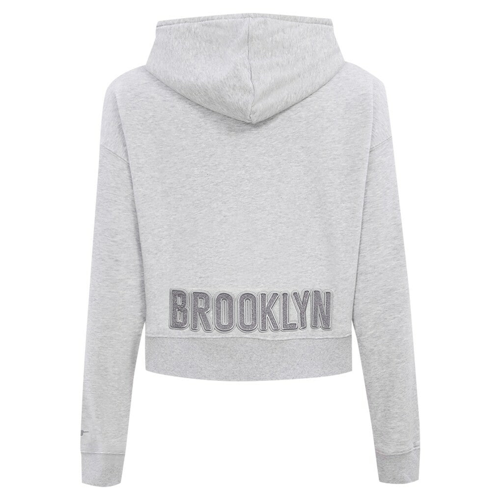 Brooklyn Nets Pro Standard Women's Triple Tonal Full-Zip Hoodie Heather Gray - NBA